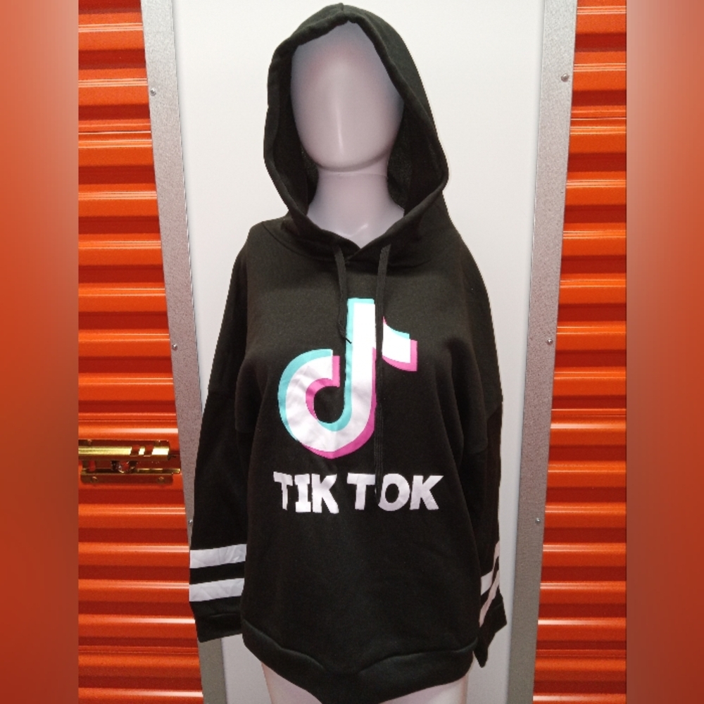 TikTok Black Hoodie with Logo